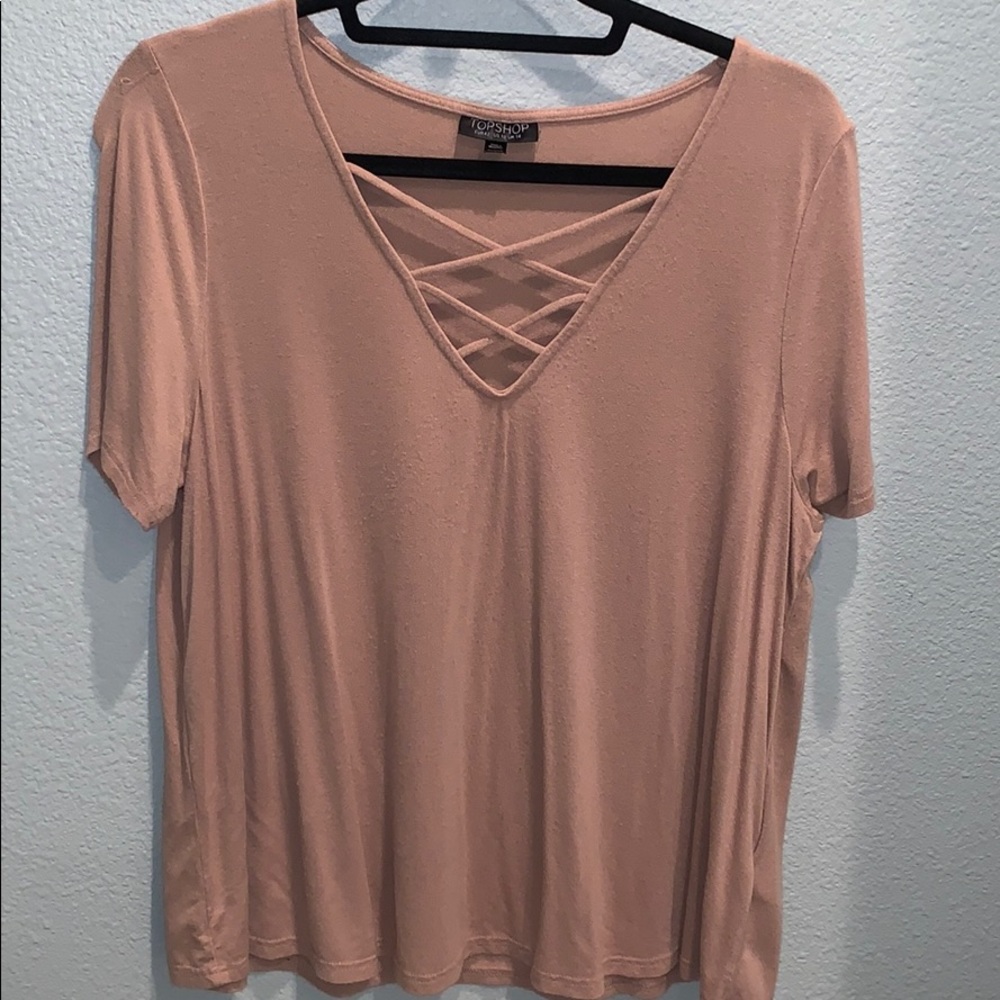 Topshop Women’s Crisscross V-Neck Top